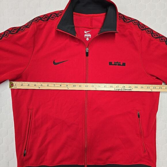 Nike Mens LeBron James Full Zip Jacket Sz XL Red Gray Embroidered - Picture 8 of 10